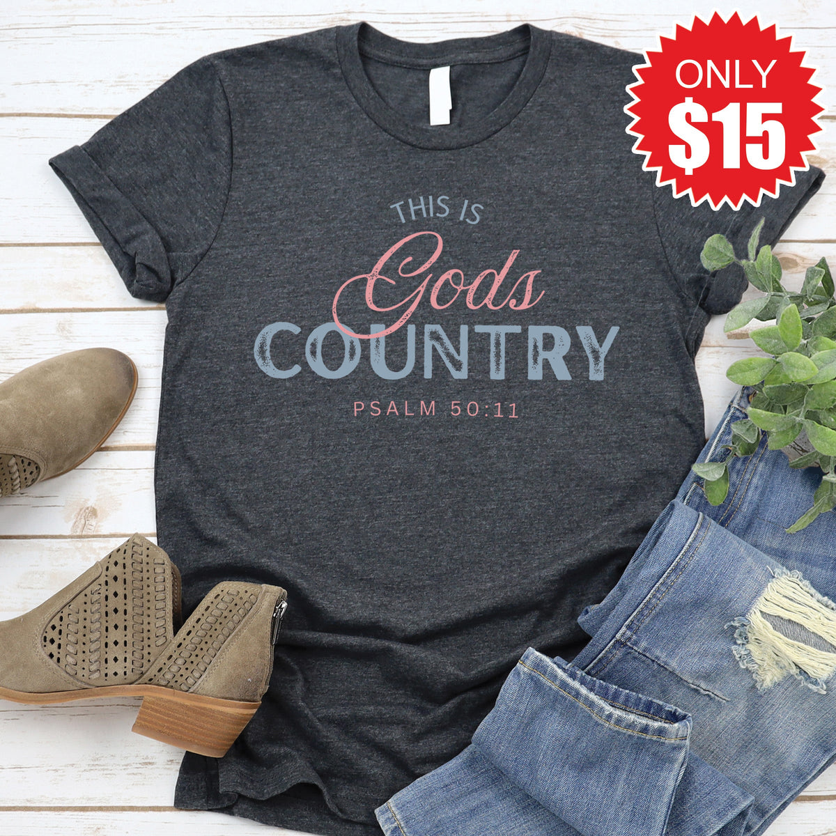 God's Country Tee - Heather Charcoal - 15 product image 1