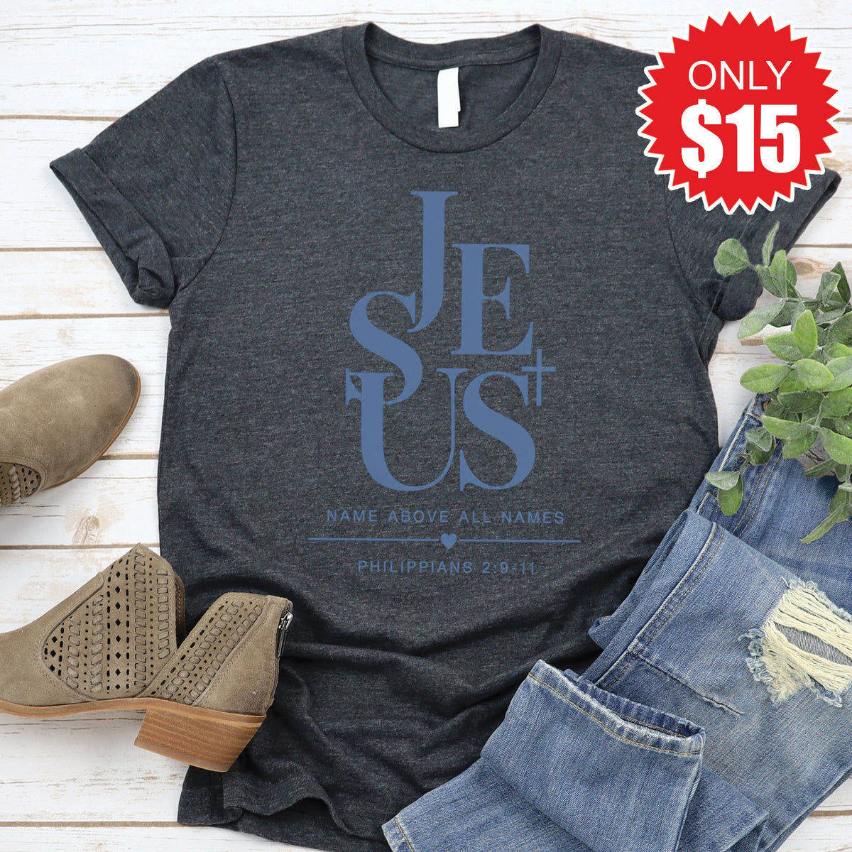Jesus Tee - Heather Charcoal - 15 product image 1