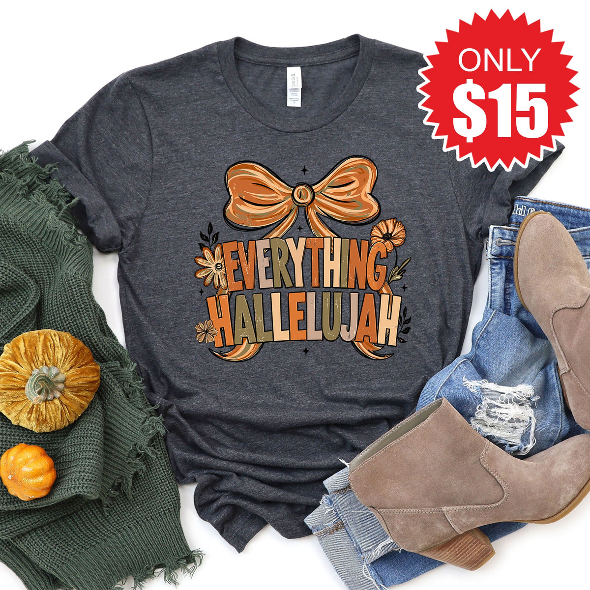Everything Hallelujah Tee - Heather Charcoal - 15 product image 1