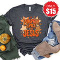 Pumpkin Spice and Jesus Tee - Heather Charcoal - 15 product image 1