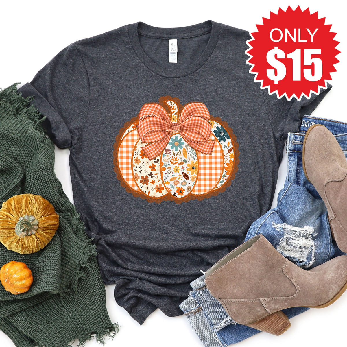 Pumpkin Tee - Heather Charcoal - 15 product image 1