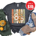Flowers and Pumpkins Tee - Heather Charcoal - 15 product image 1