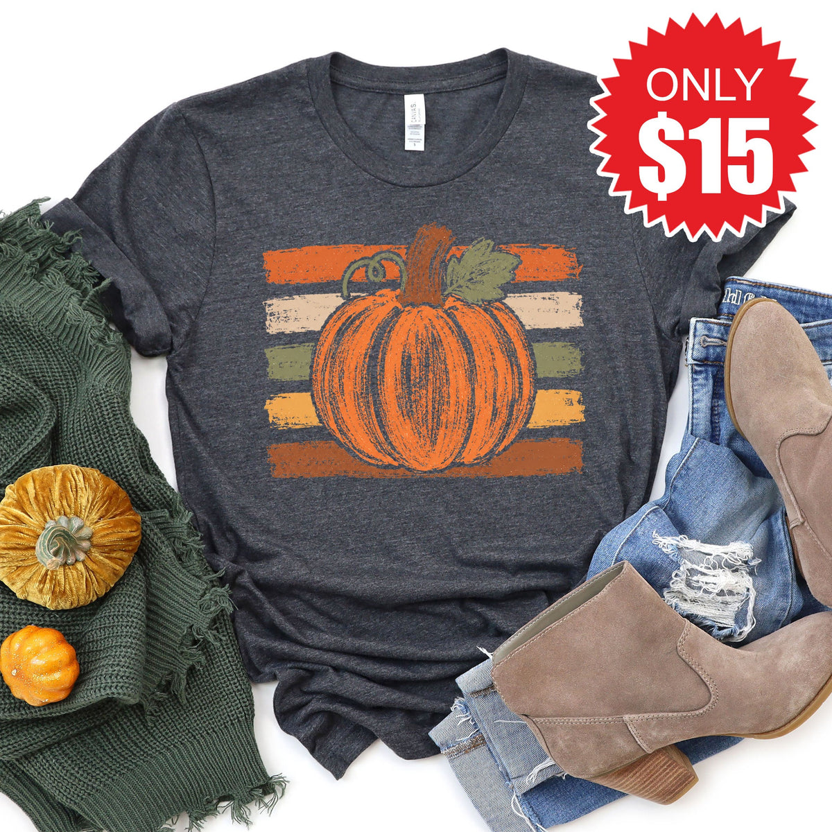 Pumpkin Tee - Heather Charcoal - 15 product image 1