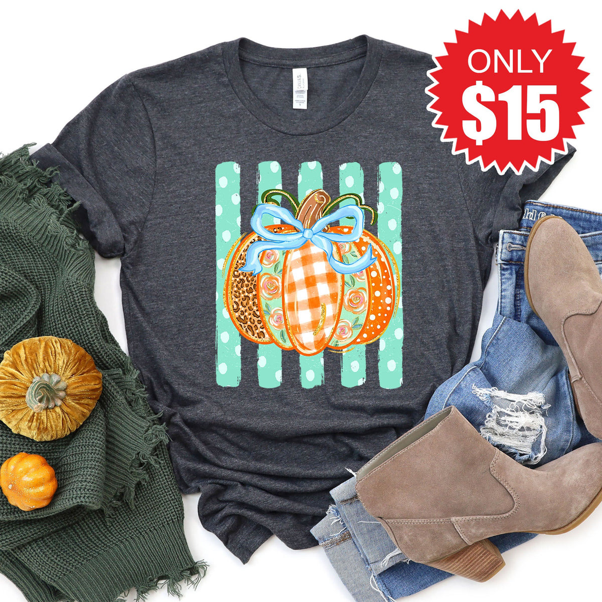 Pumpkin Tee - Heather Charcoal - 15 product image 1