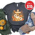 Cross And Pumpkins Tee - Heather Charcoal - 15 product image 1