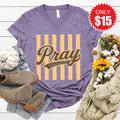 Pray V-Neck - Heather Deep Purple - 15