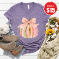 Pink Pumpkin V-Neck - Heather Deep Purple - 15