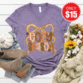 Cozy Season Bow V-Neck - Heather Deep Purple - 15