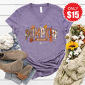 Pumpkin Season V-Neck - Heather Deep Purple - 15