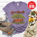 Give Thanks V-Neck - Heather Deep Purple - 15