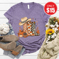Fall Boots V-Neck - Heather Deep Purple - 15