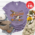 I Will Praise Him V-Neck - Heather Deep Purple - 15