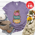 Grateful Thankful Blessed V-Neck - Heather Deep Purple - 15