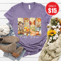 Fall Vibes V-Neck - Heather Deep Purple - 15