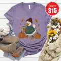Bruh Its Fall V-Neck - Heather Deep Purple - 15