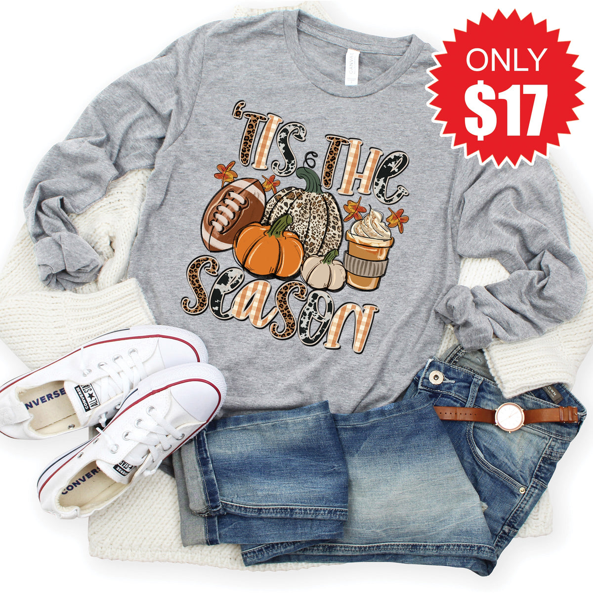 Tis The Season Long Sleeve - Heather Grey - 17 product image 1