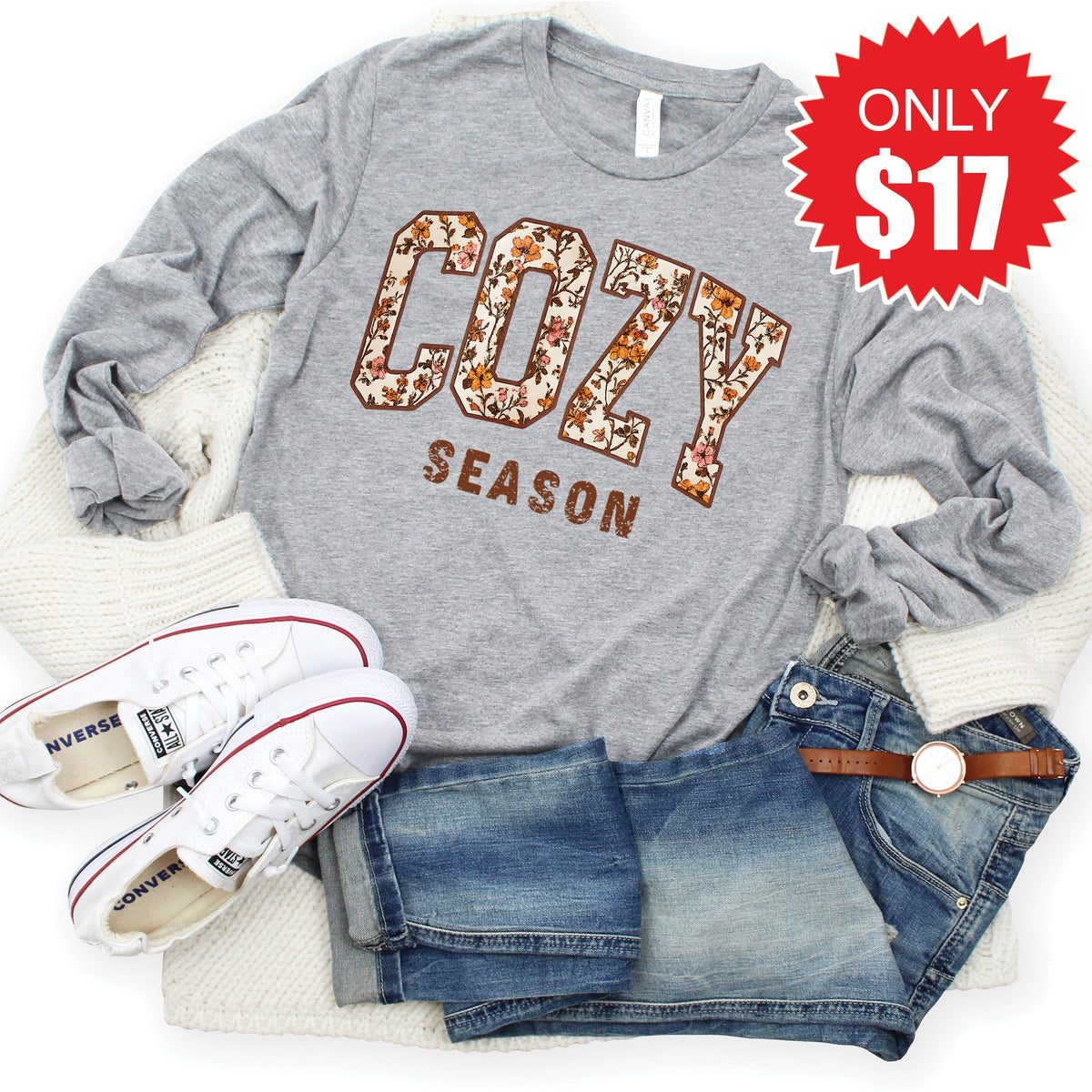 Cozy Season Long Sleeve - Heather Grey - 17 product image 1