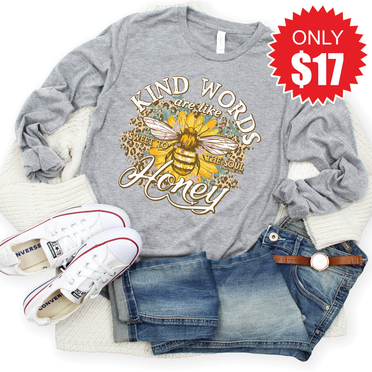 Kind Words Long Sleeve - Heather Grey - 17 product image 1