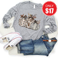 Pumpkin Trio Long Sleeve - Heather Grey - 17 product image 1