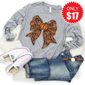 Pumpkin Bow Long Sleeve - Heather Grey - 17 product image 1