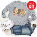 Jesus And Pumpkins Long Sleeve - Heather Grey - 17 product image 1