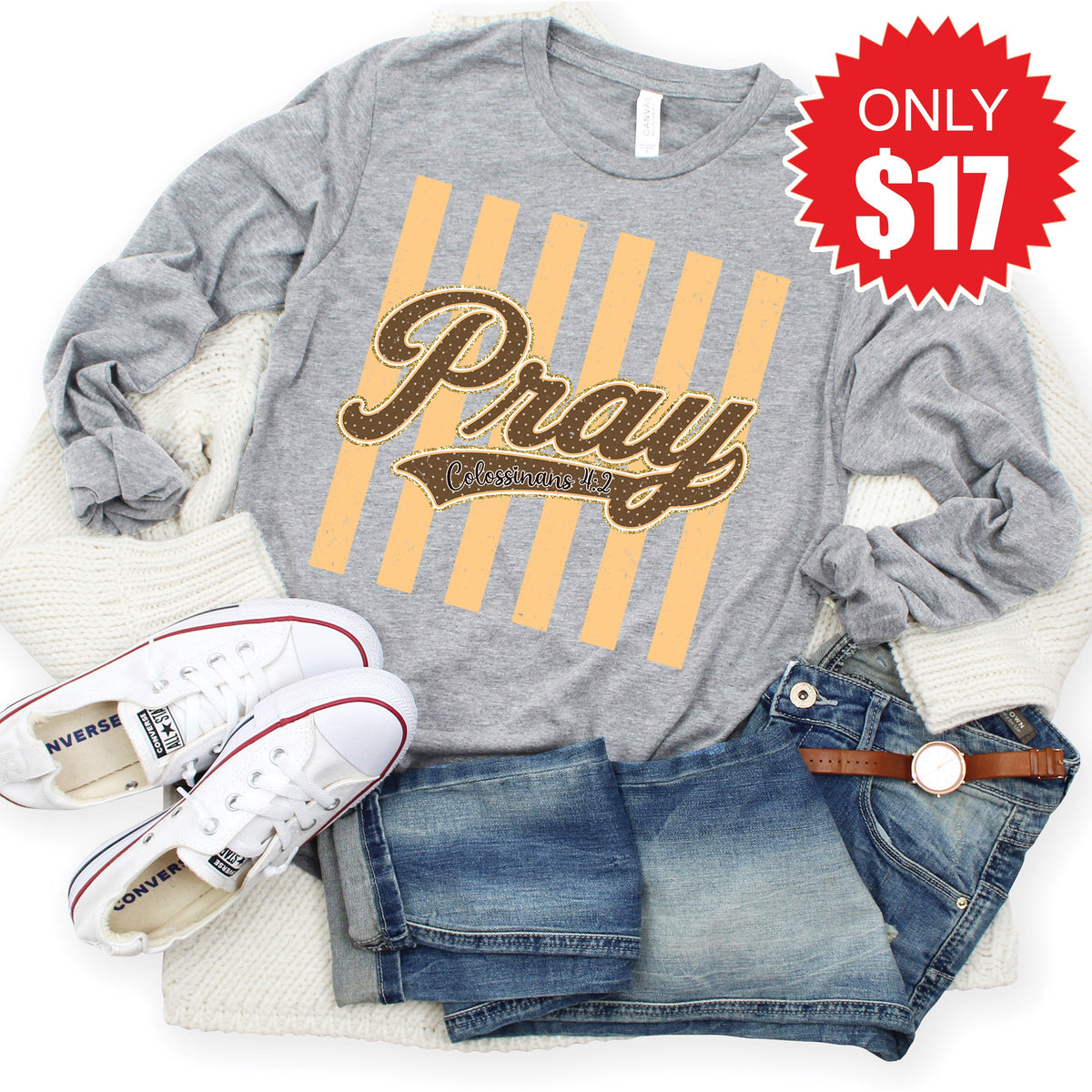 Pray Long Sleeve - Heather Grey - 17 product image 1