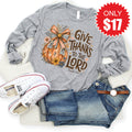 Give Thanks Long Sleeve - Heather Grey - 17 product image 1
