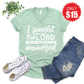 I Sought The Lord V-Neck - Heather Honeydew - 15
