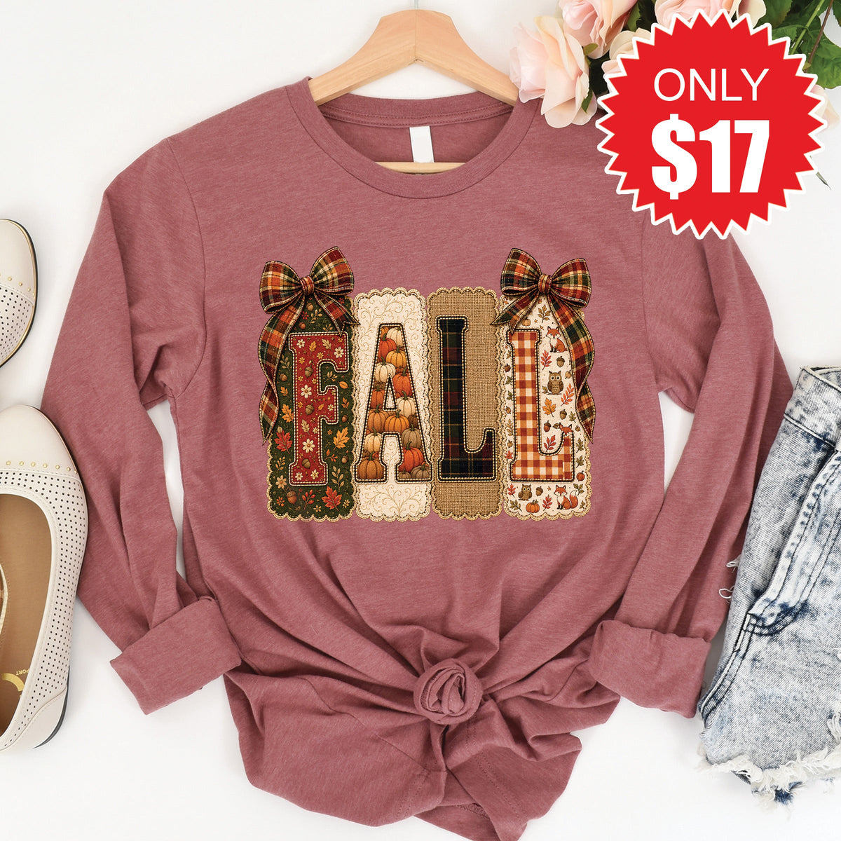 Fall Long Sleeve - Heather Mauve - 17 product image 1