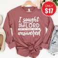 I Sought The Lord Long Sleeve - Heather Mauve - 17 product image 1