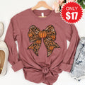 Pumpkin Bow Long Sleeve - Heather Mauve - 17 product image 1