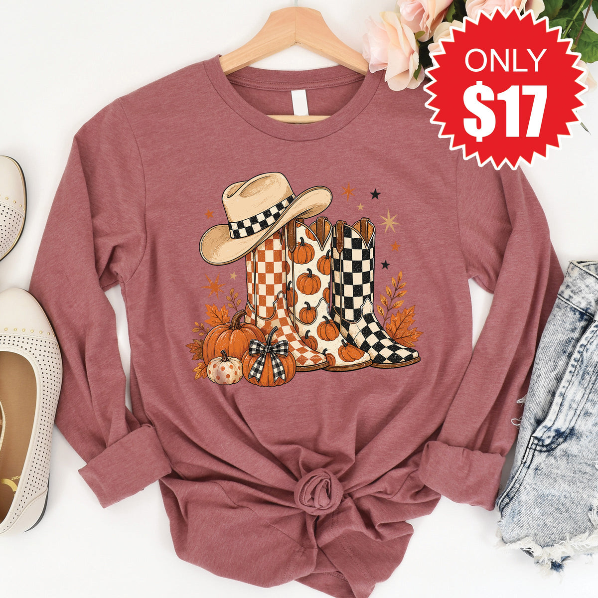 Fall Boots Long Sleeve - Heather Mauve - 17 product image 1