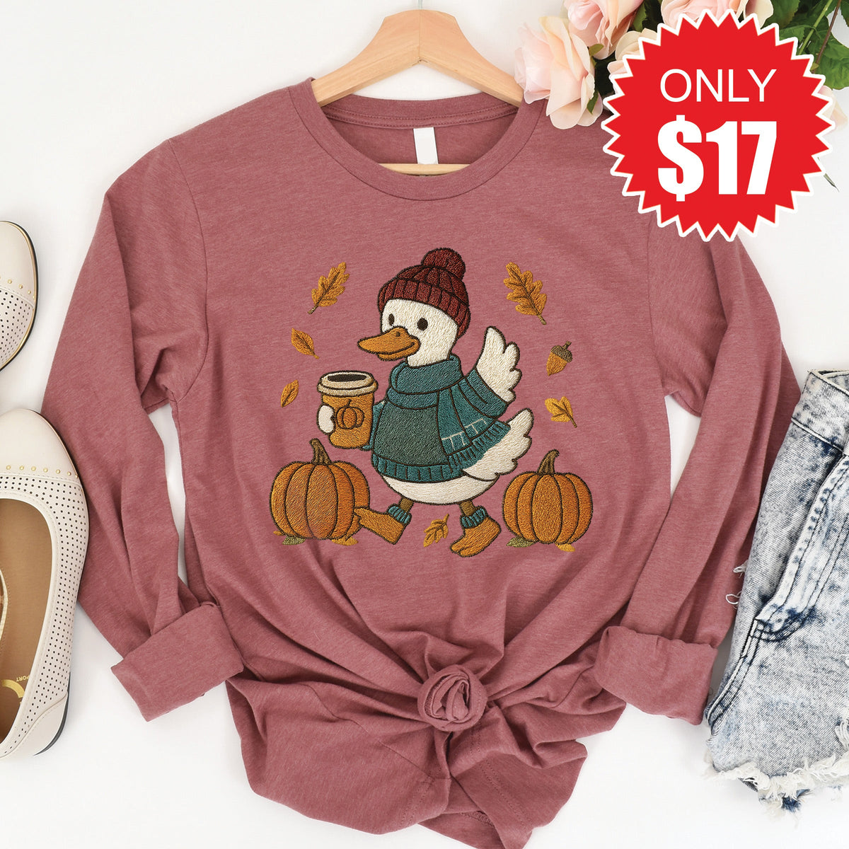 Bruh Its Fall Long Sleeve - Heather Mauve - 17 product image 1