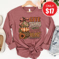 Give Thanks Long Sleeve - Heather Mauve - 17 product image 1