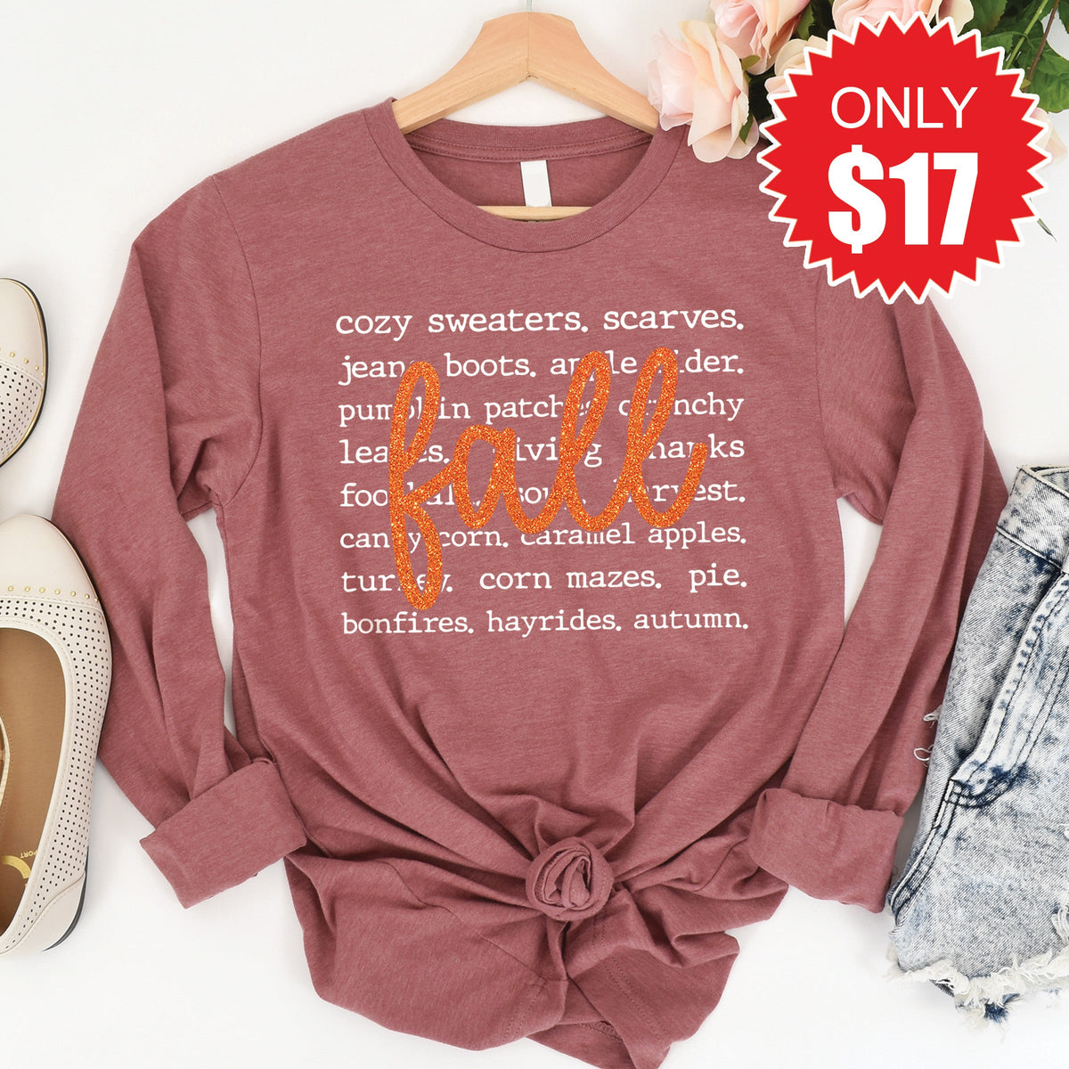 Fall Long Sleeve - Heather Mauve - 17 product image 1