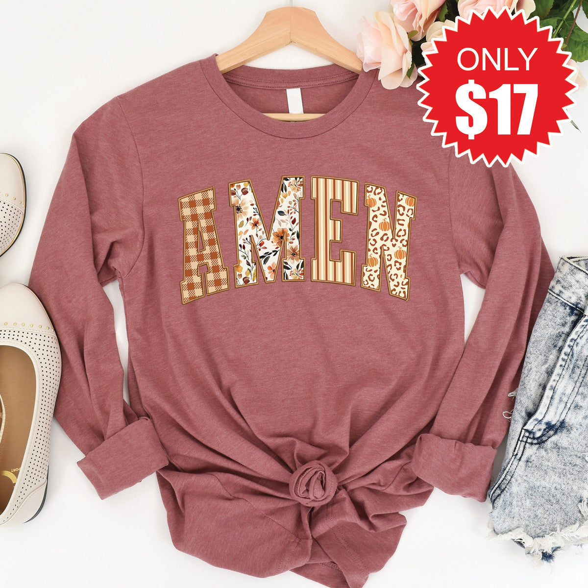 Amen Long Sleeve - Heather Mauve - 17 product image 1