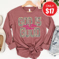 God Is Good Long Sleeve - Heather Mauve - 17 product image 1