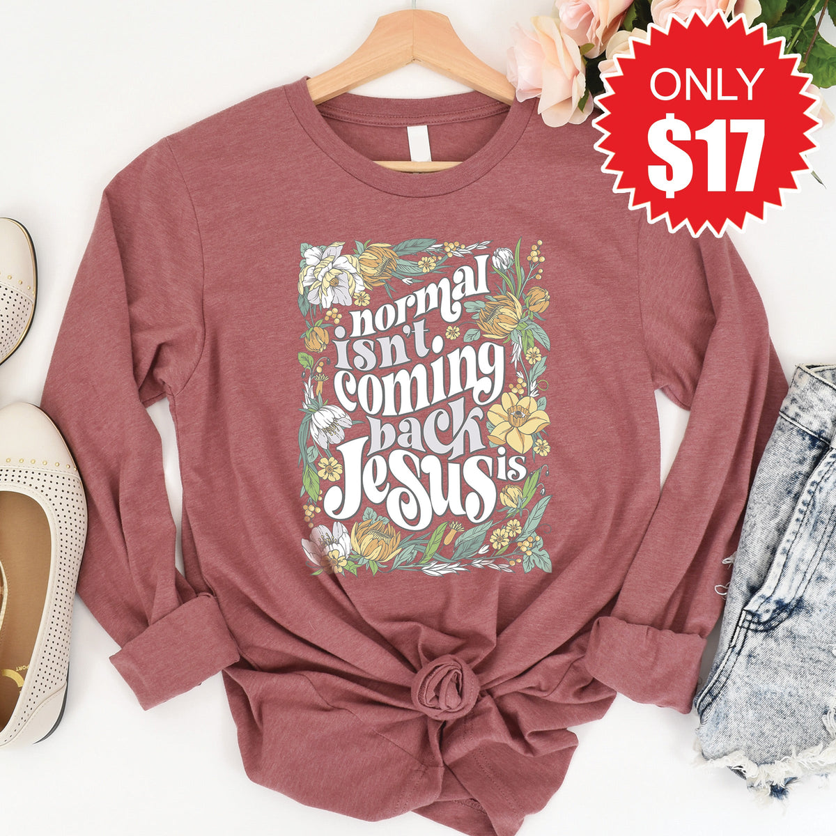 Normal Isn't Coming Back Long Sleeve - Heather Mauve - 17 product image 1