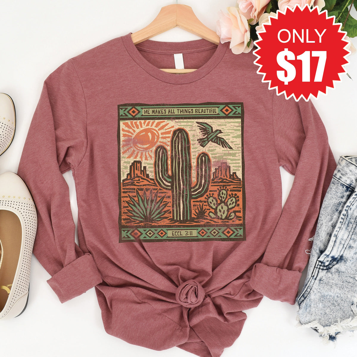 Beautiful Long Sleeve - Heather Mauve - 17 product image 1