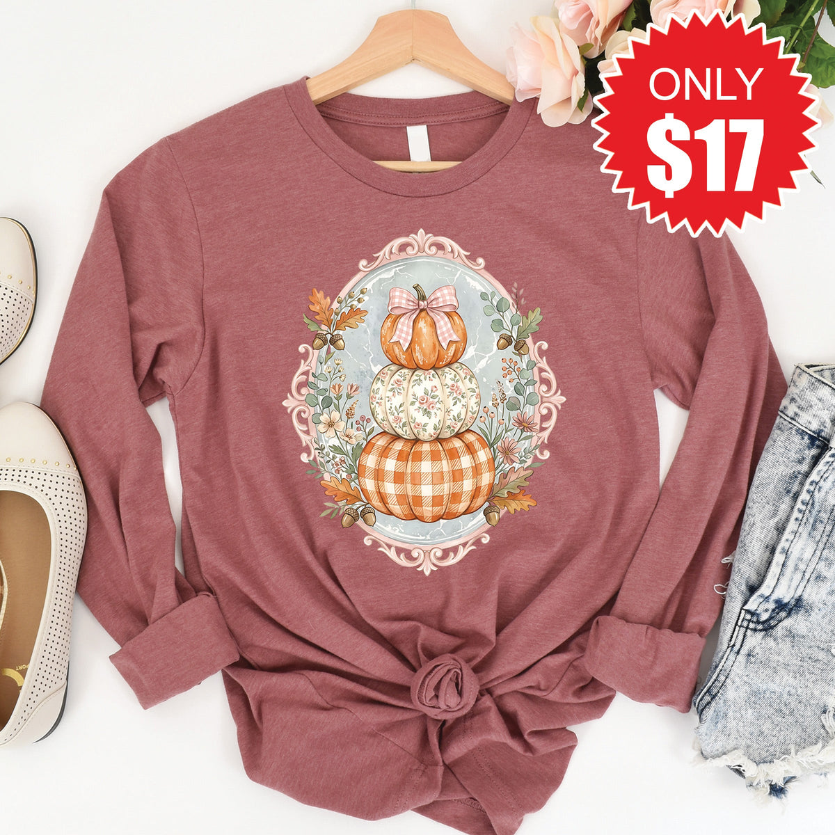 Pumpkins Long Sleeve - Heather Mauve - 17 product image 1