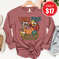 Thankful Grateful Blessed Fall Long Sleeve - Heather Mauve product image 1
