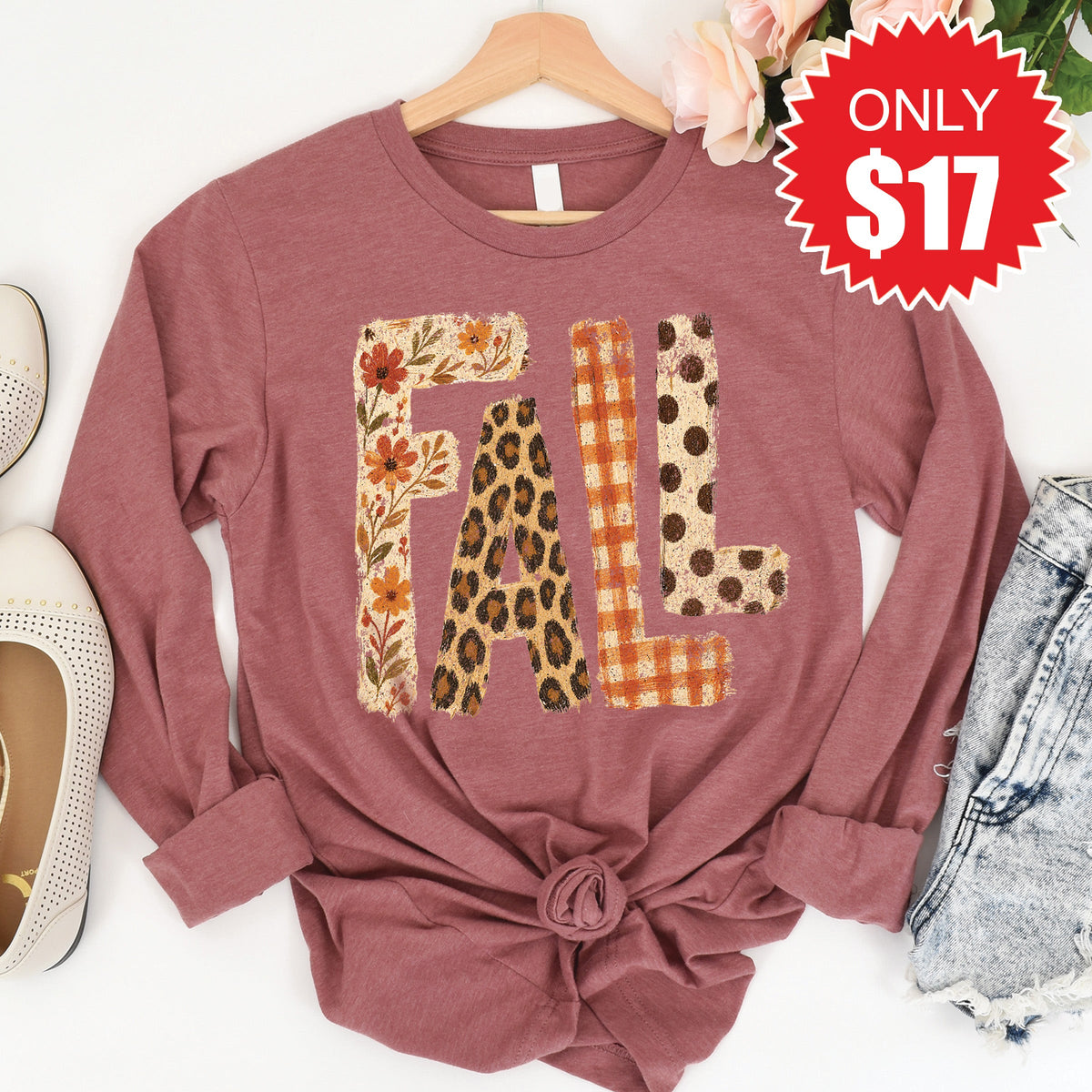 Fall Long Sleeve - Heather Mauve - 17 product image 1