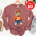 Fall For Jesus Teddy Bear Long Sleeve - Heather Mauve - 17 product image 1