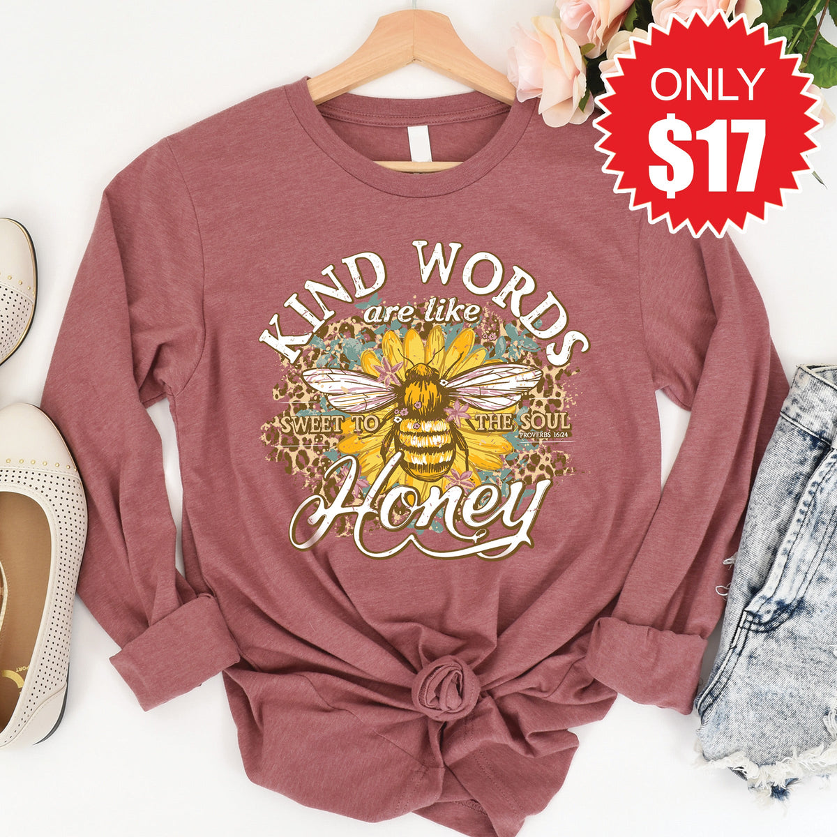 Kind Words Long Sleeve - Heather Mauve - 17 product image 1