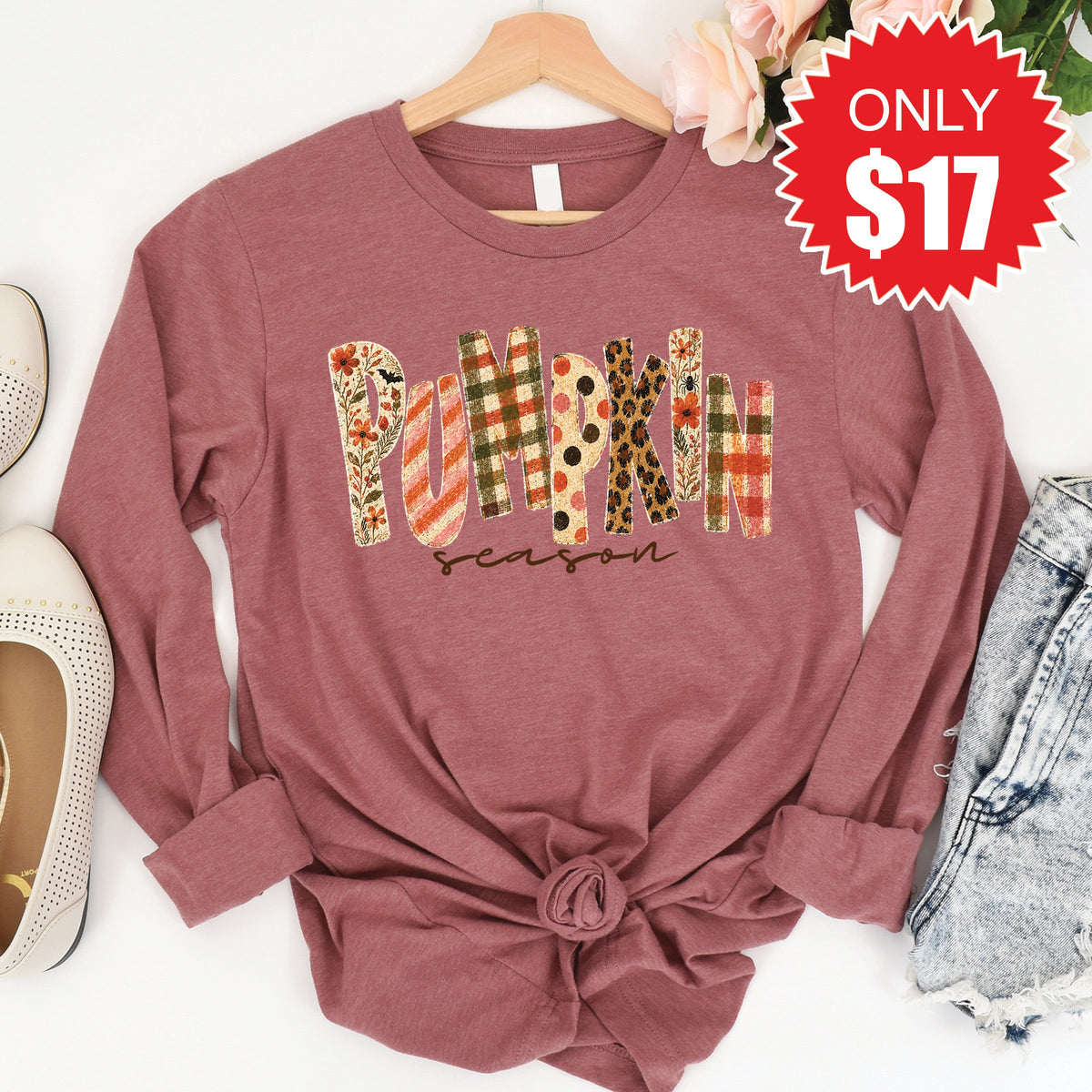 Pumpkin Season Long Sleeve - Heather Mauve - 17 product image 1