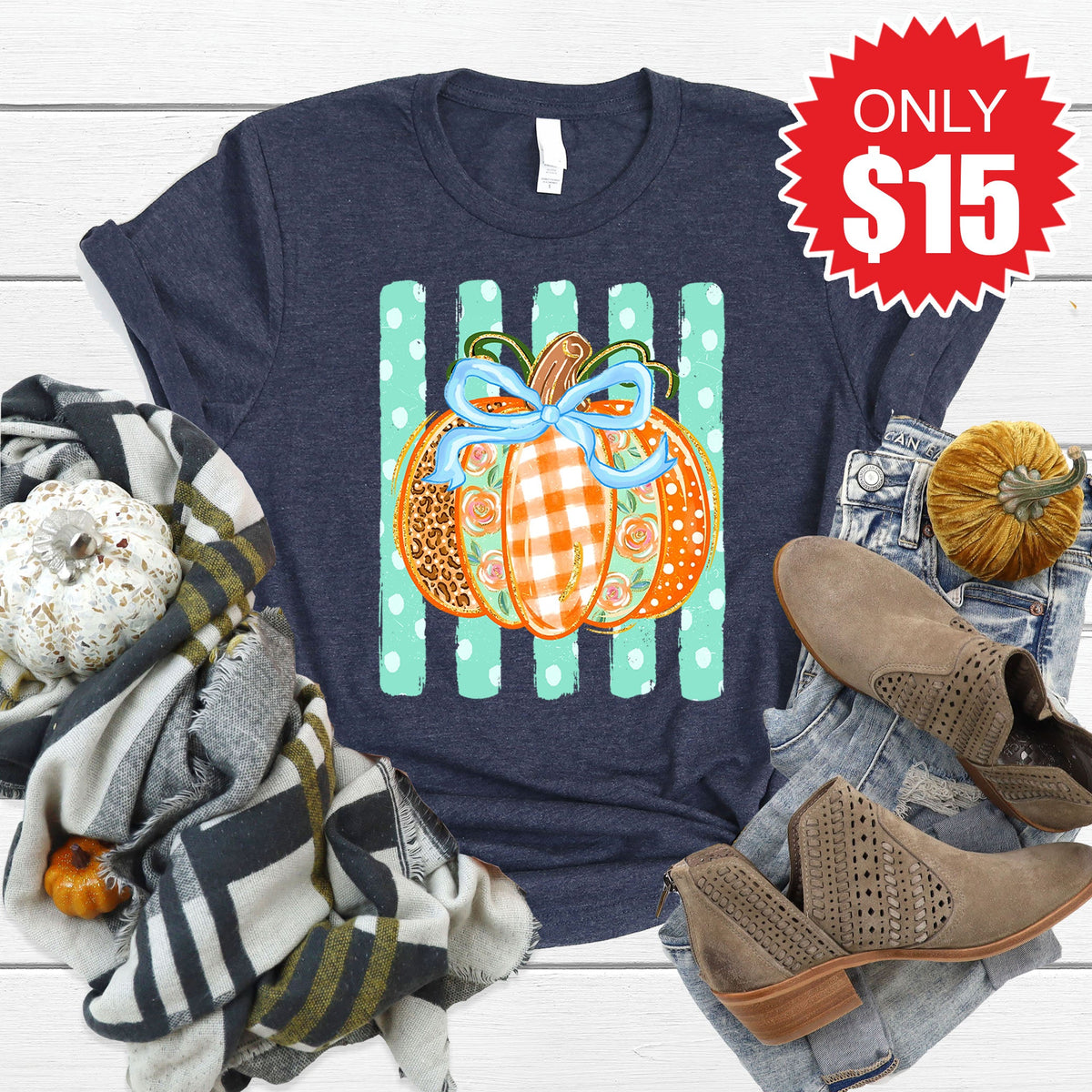 Pumpkin Tee - Heather Navy - 15 product image 1