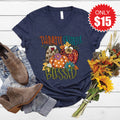 Thankful Grateful Blessed Fall V-Neck - Heather Navy - 15