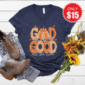 God is Good Fall V-Neck - Heather Navy - 15