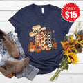 Fall Boots V-Neck - Heather Navy - 15