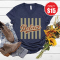 Believe V-Neck - Heather Navy - 15